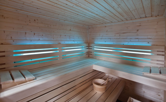 Interiér domácí sauny comfort