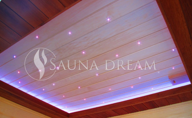 Snížený-podsvícený-podhled sauna modern