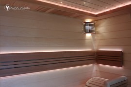 Podsvícené opěrky sauny